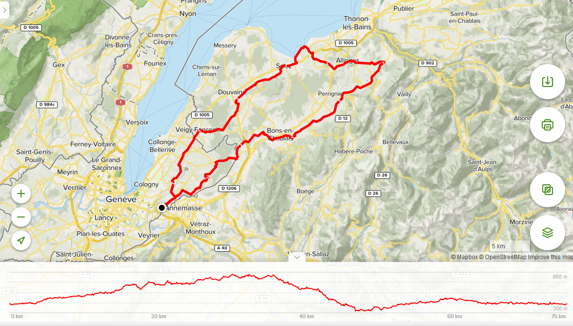 Sortie à la carte et repas du club au Port d'Anthy-sur-Léman (variante courte)